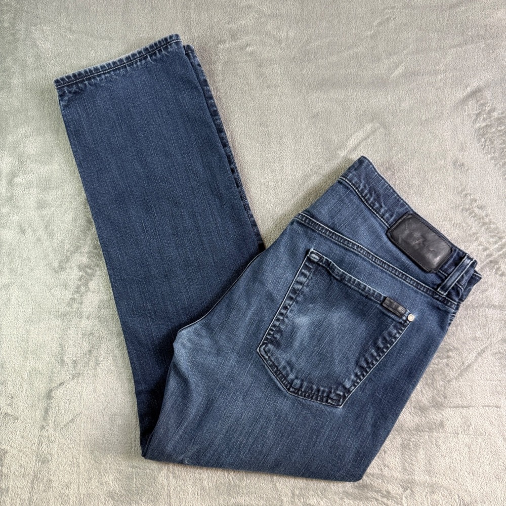 7 For All Mankind Luxe Performance The Straight Mens Jeans Blue Size 36x29